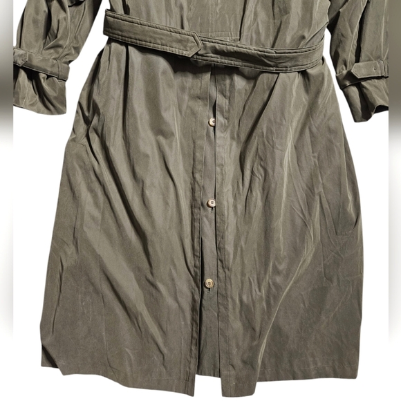 Vtg Burberry | Nova Check Olive Green Trench Coat | With liner | Brass buckles - Picture 9 of 16